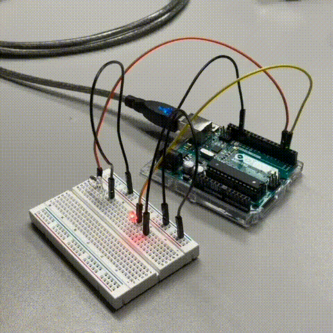 By modifying delays inside Arduino code, me and my friend was able to achieve this LED flickering.
