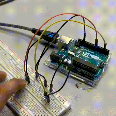 Using a button, and holding it to turn light on and off.