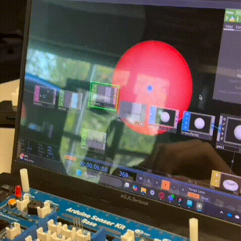 Using the potentiometer to control the size of the circle using the template provided. 