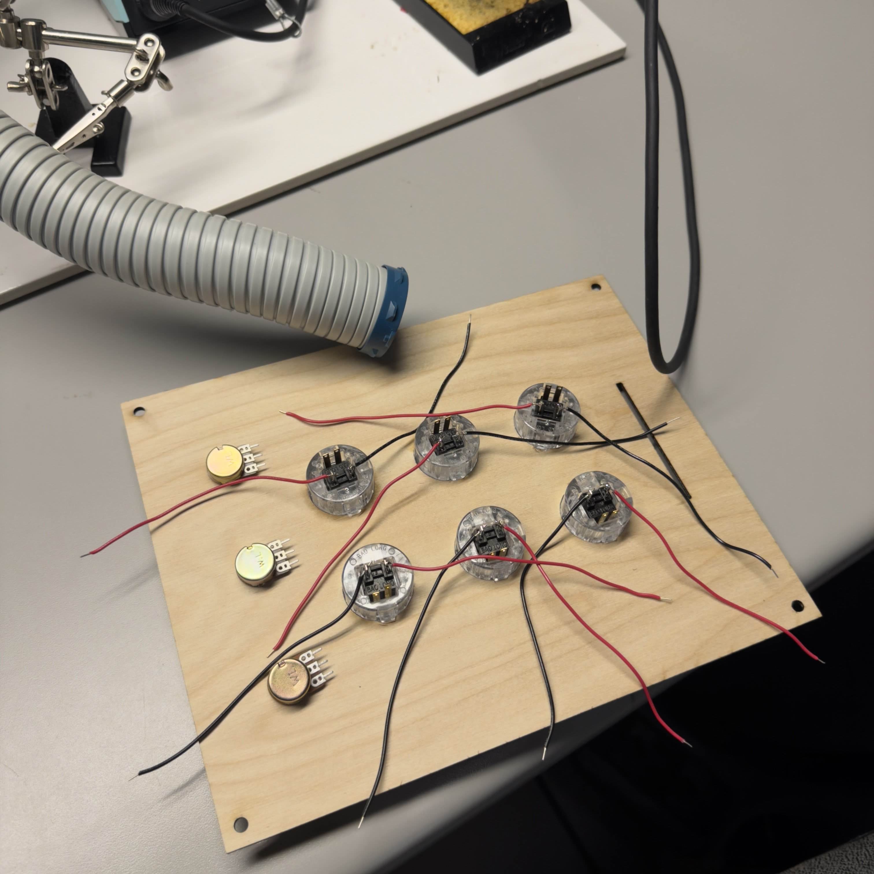 After soldering the buttons.