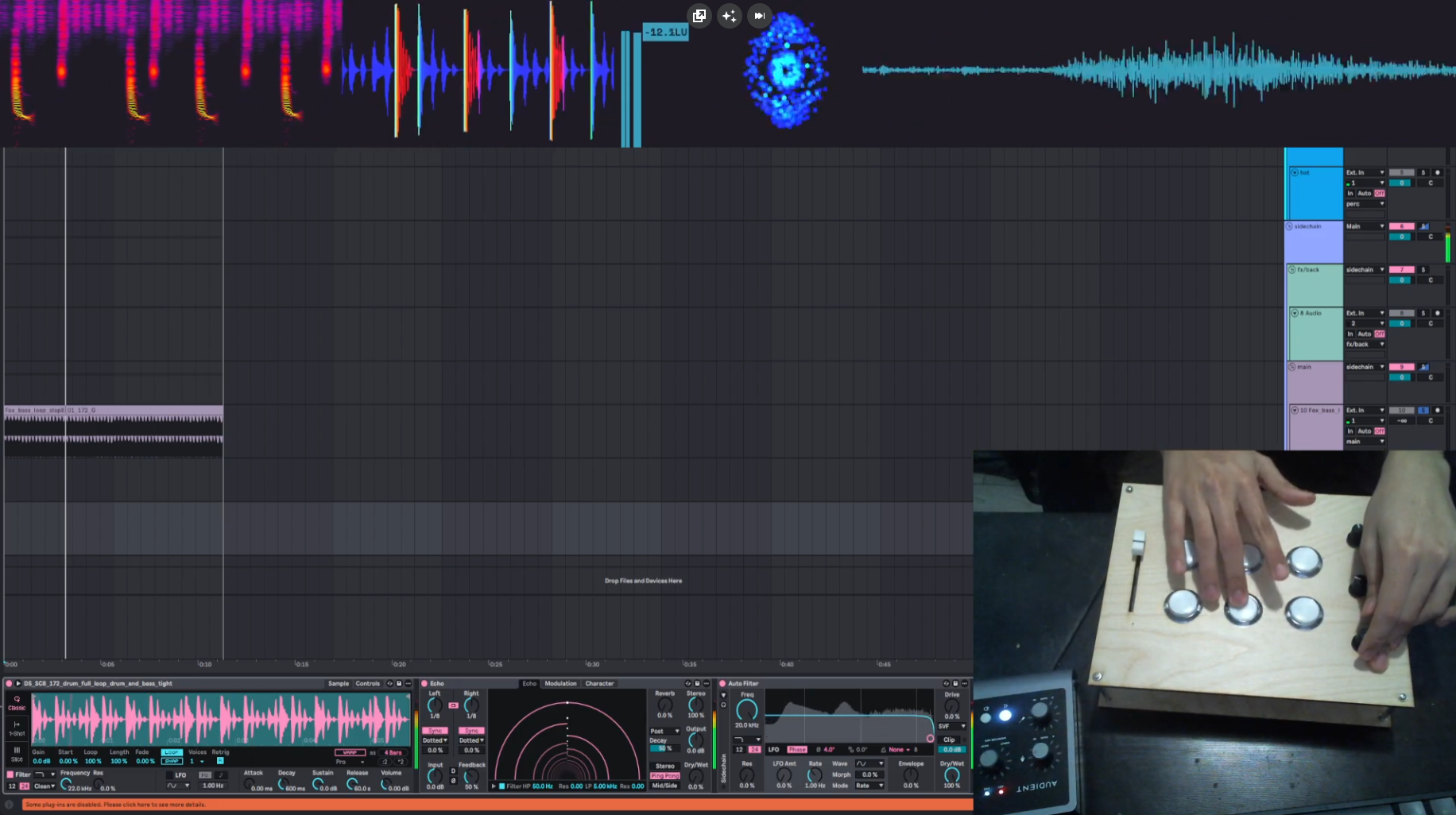 Final prototype demo. This is me playing around with the comtroller inside Ableton Live.I mapped the knobs to several different parameters and use the buttons to trigger the drums <a href='https://youtu.be/G0YqGboKsGk' target='_blank'><p>Project Video Link</p></a>